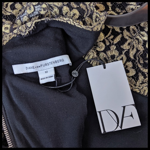 Diane Von Furstenberg Zarita dress gold DVF sz 12 - Picture 3 of 8